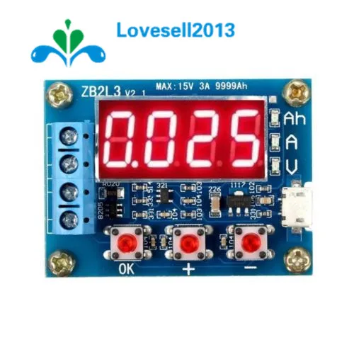 

Micro USB Power Battery Capacity Tester ZB2L3 LED Digital Li-ion Lithium 18650 External Load Battery Discharge Testing Analyzer