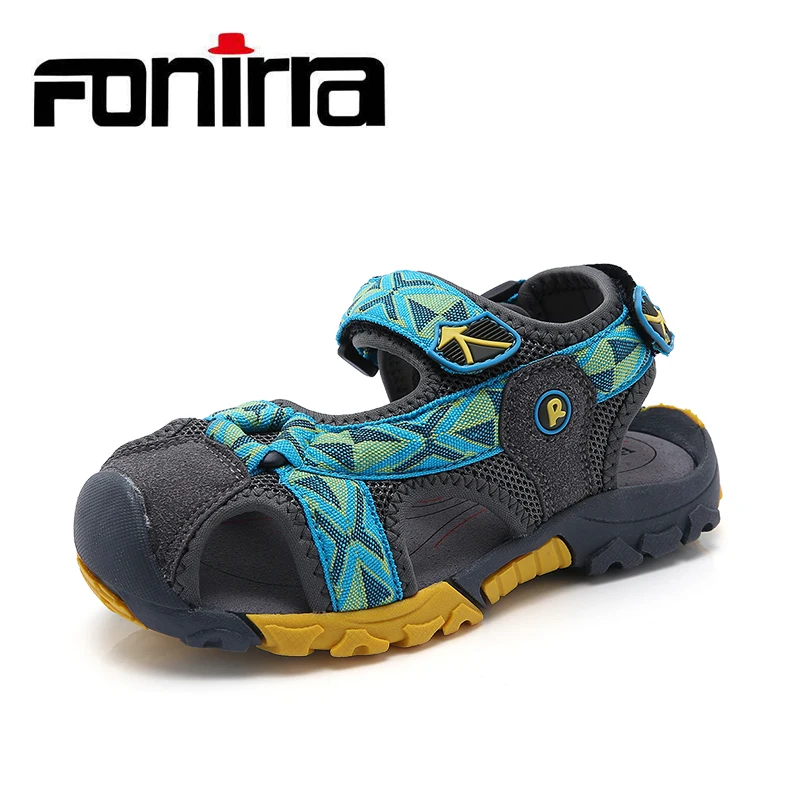 

FONIRRA Kids Fashion Sandals 2019 Color Matching Design Breathable Sport Running Outdoor Boy Closed Toe Beach Sandals Shoes 654