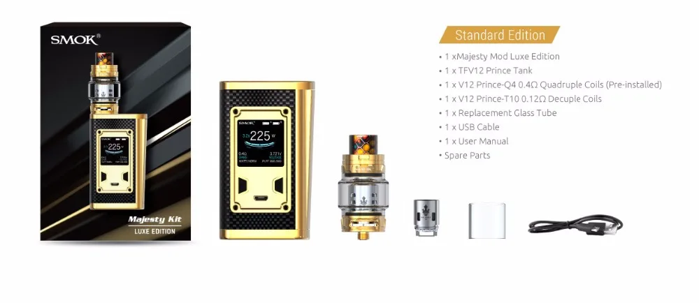 SMOK Vape Majesty Kit Luxe Edition Kit elektronik sigara box mod vaporizer with prince tank cigarette electronique vaper S3017
