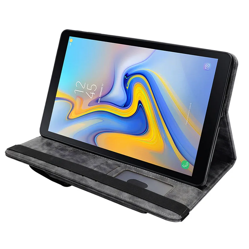 Case for Samsung Galaxy Tab A A2 10.5'' T590 T595 With Pencil Holder Leather Flip Case Wallet Card Slot Smart Cover Sleep Awake (105)