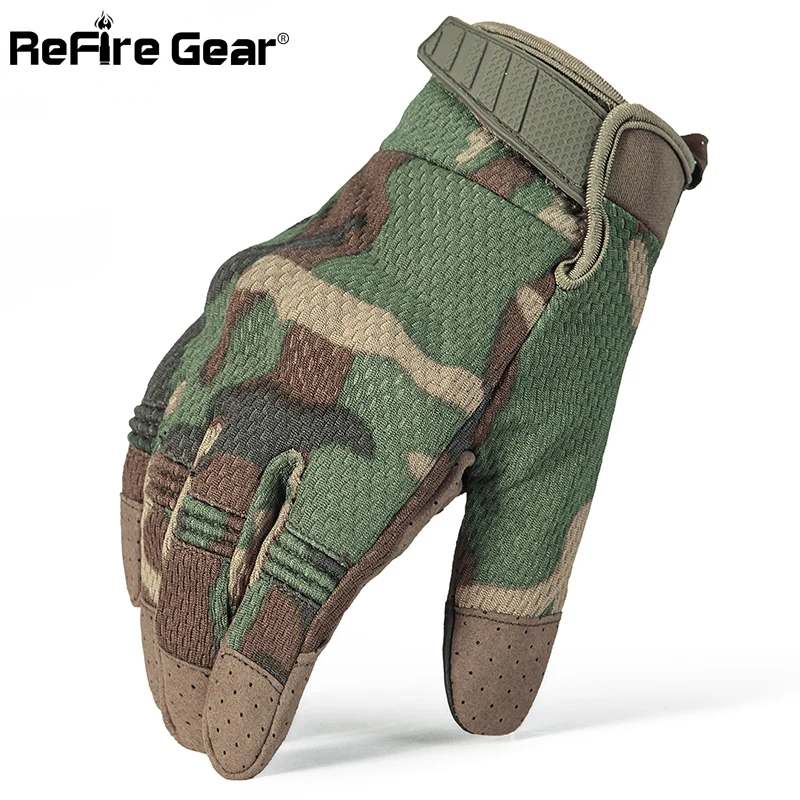 Refire gear, камуфляжные тактические перчатки с сенсорным экраном, мужские прочные армейские военные перчатки, дышащие перчатки для езды на велосипеде