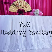 1 Слои льда шелка с 2 Слои пачка Юбка для стола для свадьбы Скатерти украшения