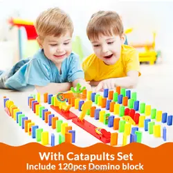 Красочные 120 шт. Domino блоки Лифт трамплином мост катапульта набор домино манипулятивные способности подарок игрушки для детей