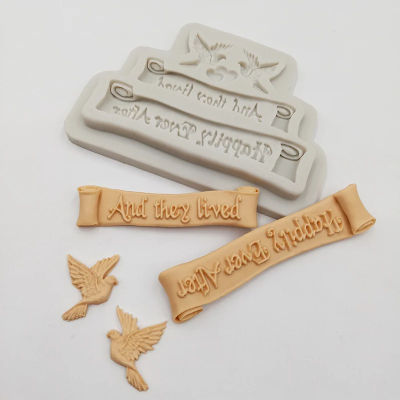 minsunbak Cake Tools Letter Pigeon Shape Chocolate Silicone Mold English Type Embossed Border Decoration Sugar Craft Tool | Дом и сад