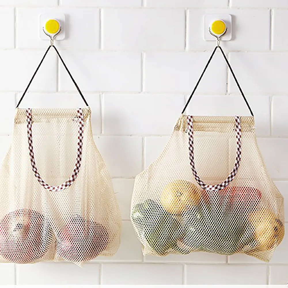 

Wear-resistant and Washable Kitchen Fruit And Vegetable Storage Bag Mesh Storage Bag Save Your Space and Lightweight