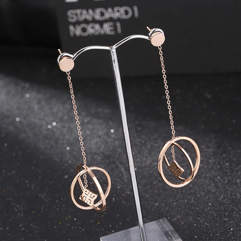 

Jewelry & Accessories/Fashion Jewelry/Earrings/Earring Jackets/Titanium steel /Rose gold