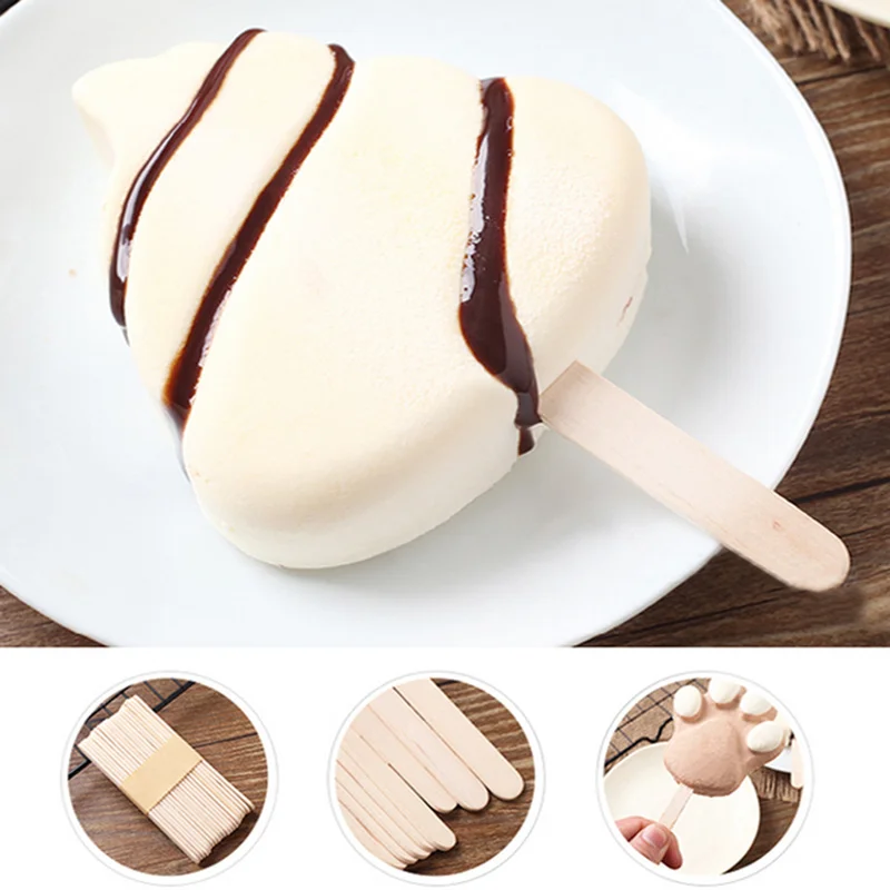 50 шт./лот, натуральные вкусные палочки для мороженого, одноразовые деревянные палочки для Фруктового мороженого, форма для охлаждения тела, аксессуары, летний гаджет для самостоятельного изготовления