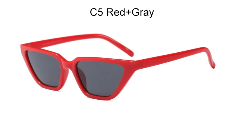 Солнечные очки Роскошные бренды кошачий глаз солнцезащитные очки для женщин ретро маленькие солнечные очки дамские плоские леопардовые пикантные очки UV400 - Цвет линз: C4 Red Gray
