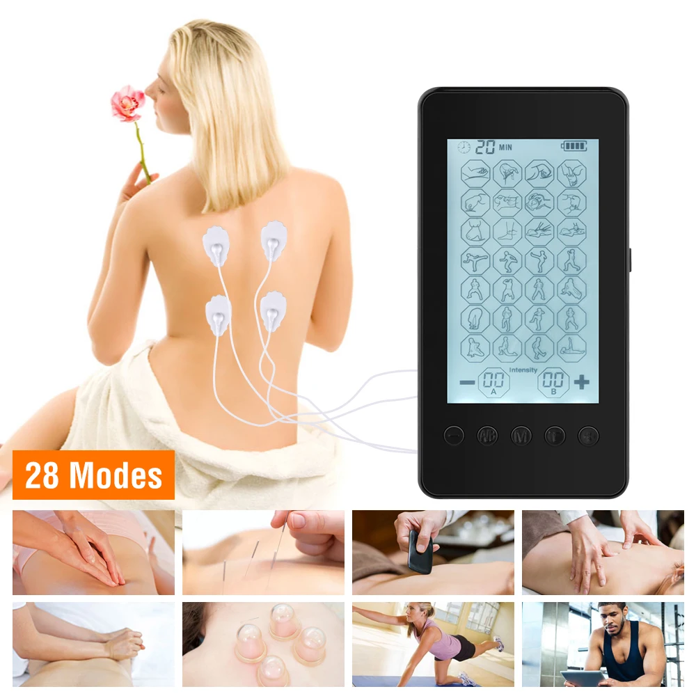 8 16 28 Modes Tens Fisioterapia Digital Meridian Physiotherapy Nerve Stimulator Electro Muscle Stimulation Massager Pain 2