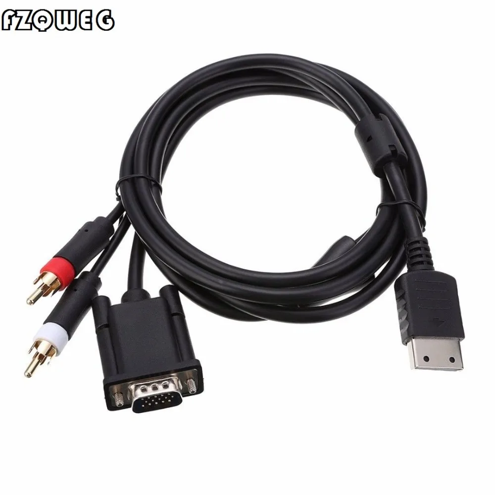 

FZQWEG NEW Cable For SEGA Dreamcast VGA Monitor High Definition Cable RCA Sound Adapter PAL NTSC