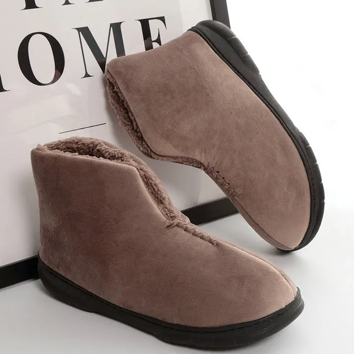 Com Forro Sapatas Tornozelo Size Dos Quente Estilo Neve Botas Do De Homens Das Sapatilhas Marrom Macio Plus Casuais Novo Impermeáveis Pele Inverno O4wWx8