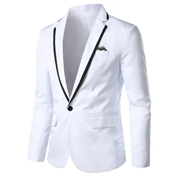 

Men's Autumn Slim Business Suit Jacket Men's Fashion New Single Buckle Solid Pocket Long Sleeve Blazer Jacket Jacket