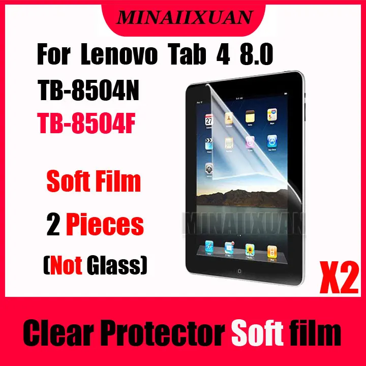

2Pcs Clear Screen Protector Protective Soft Film (NOT Glass) for Lenovo Tab 4 8.0 TB-8504N 8504N TB-8504F 8504F 8 inch Tablet