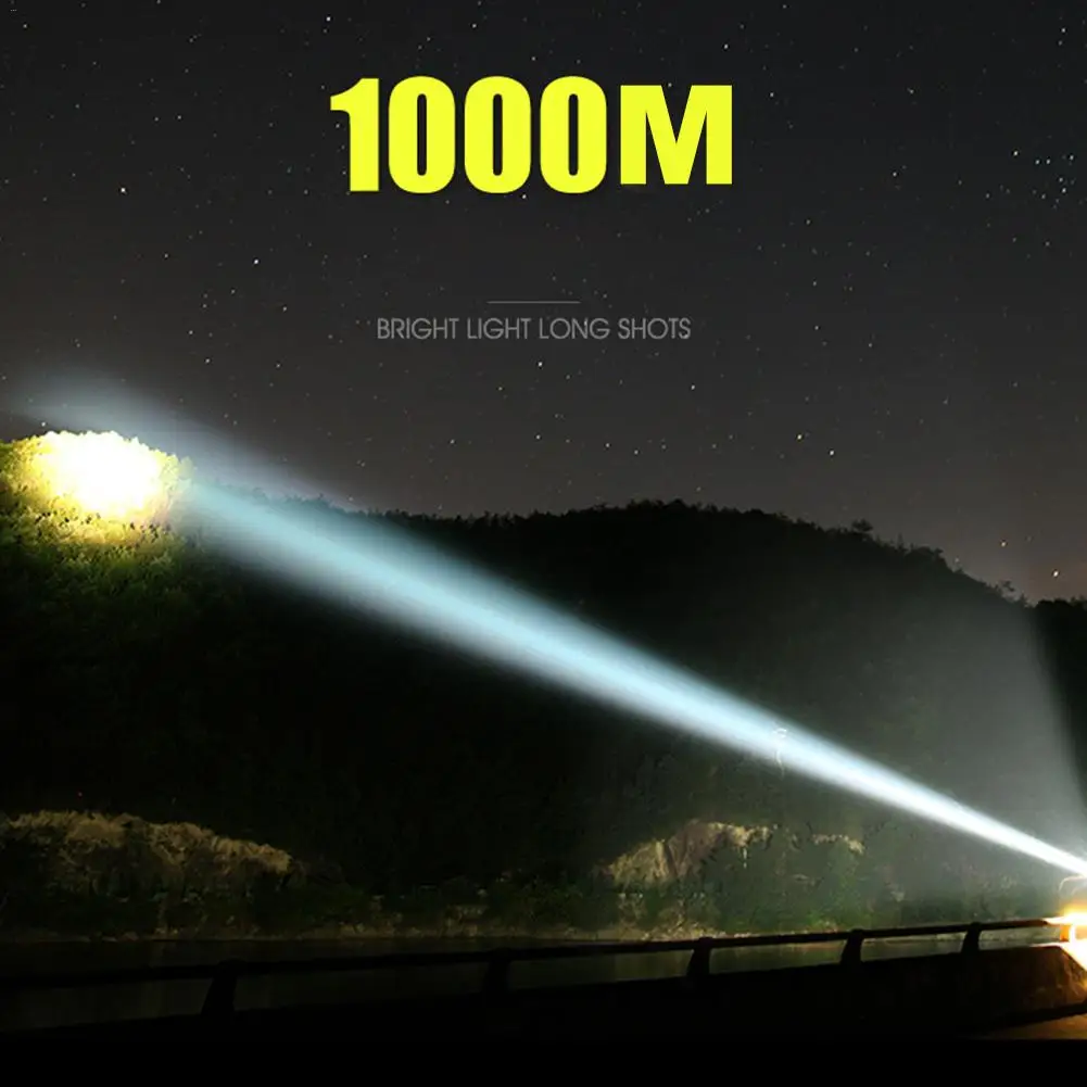 

LED Camping Light Rechargeable Spotlight Outdoor Camping Lantern Flashlight Work Torch Waterproof Searchlight For Hiking Fishing