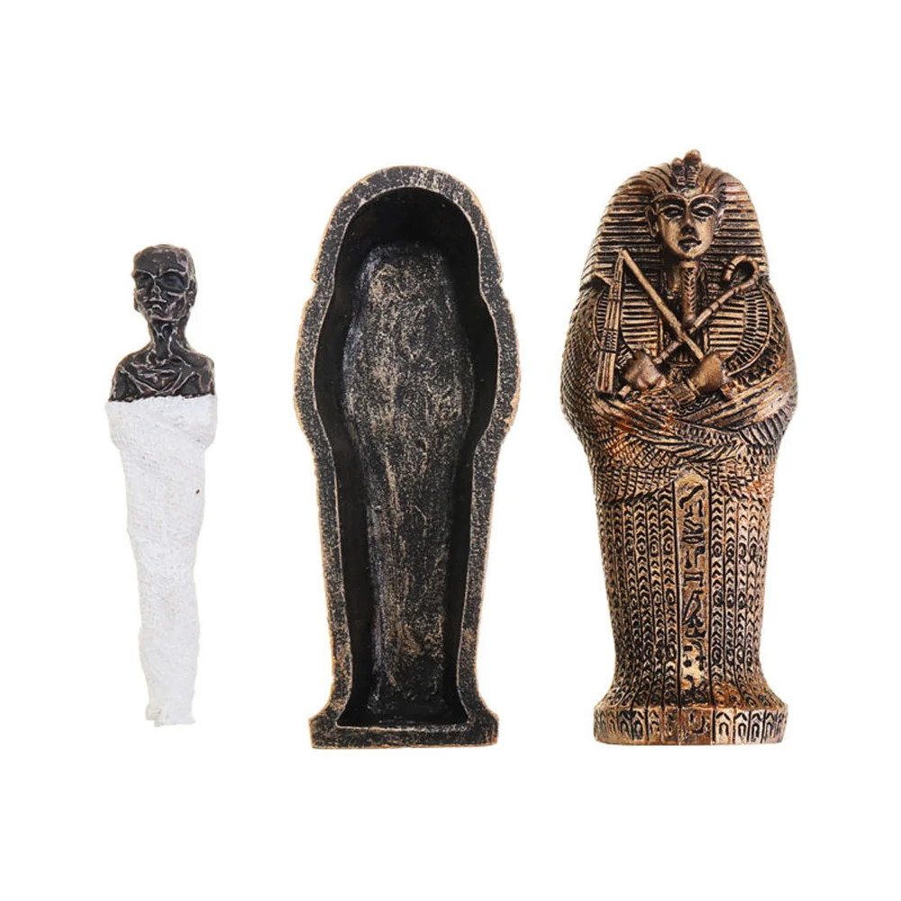 Смола египетская фигурка Мумия статуя миниатюрный Египетский Король Sandplay Декор Миниатюрная модель украшения дома