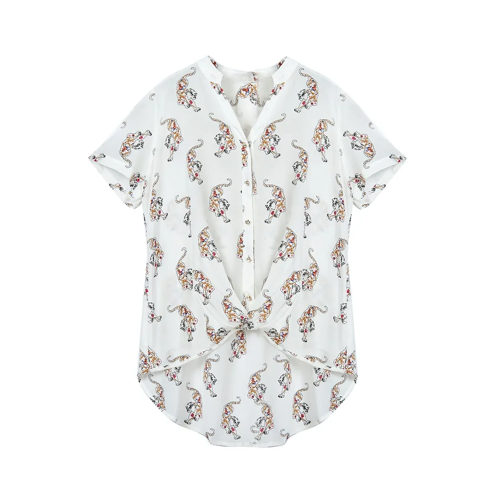 

100% Silk Crepe Blouse Pure Silk Crepe Fabric New Arrival Fashion Women Shirt Flower Printting Top For Women Summer Autumn