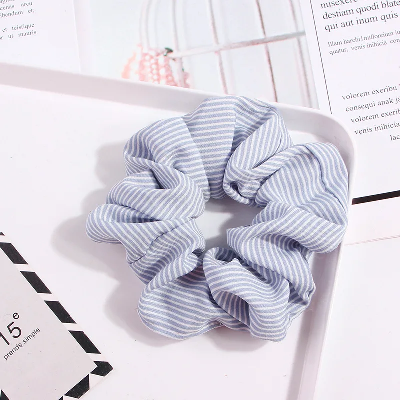 Cute Classic Scrunchie Stretch Headband Dot Plaid Scrunchies Women Elastic Hair Band Girls Hair Ties Striped Hair Accessories hair clips for fine hair