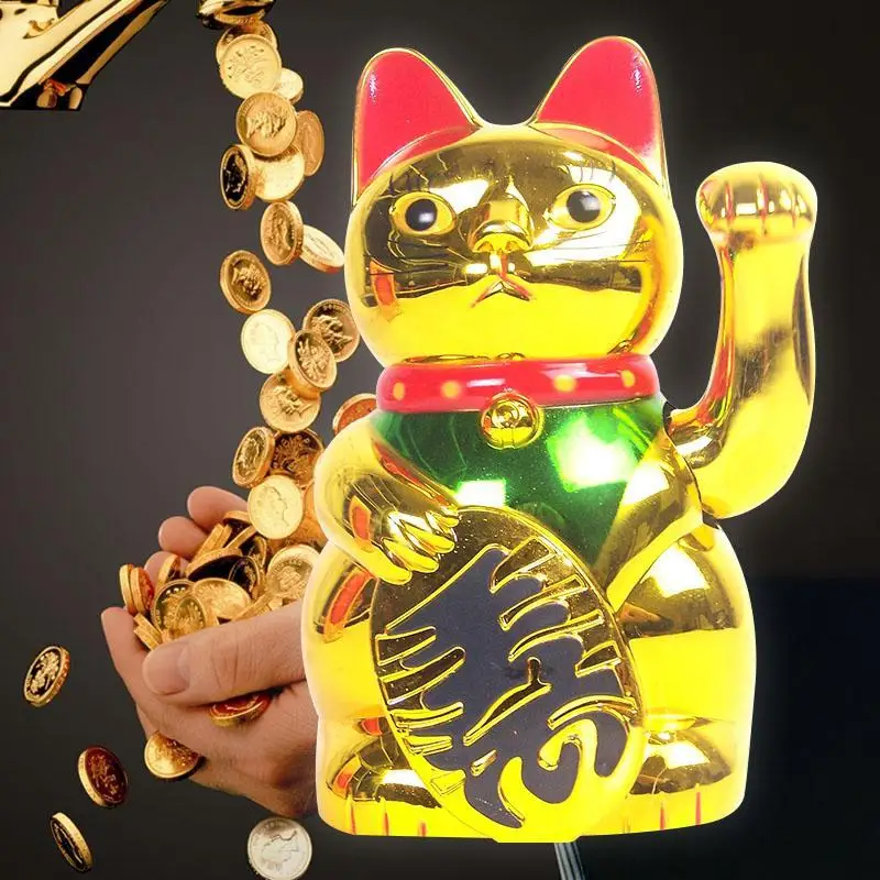Hot Sale Good Luck Cat Gold Beckoning Waving Feng Shui Cat