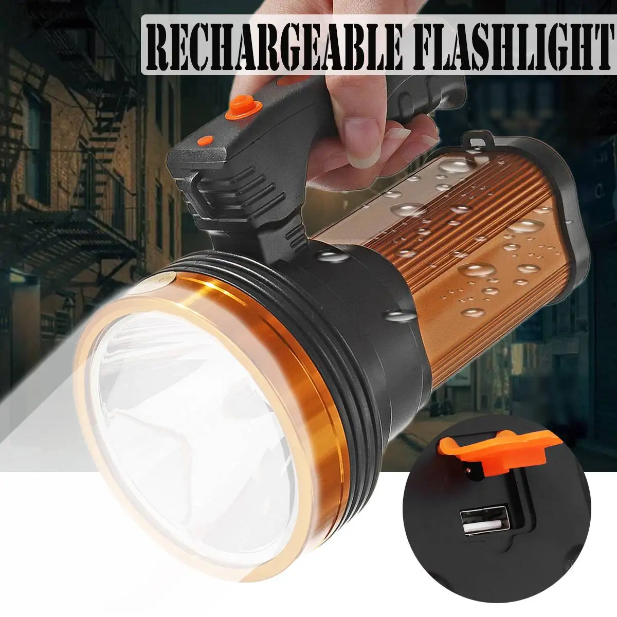 

30w High power portable spotlight lantern searchlight rechargeable waterproof hunting spotlight Built-in battery