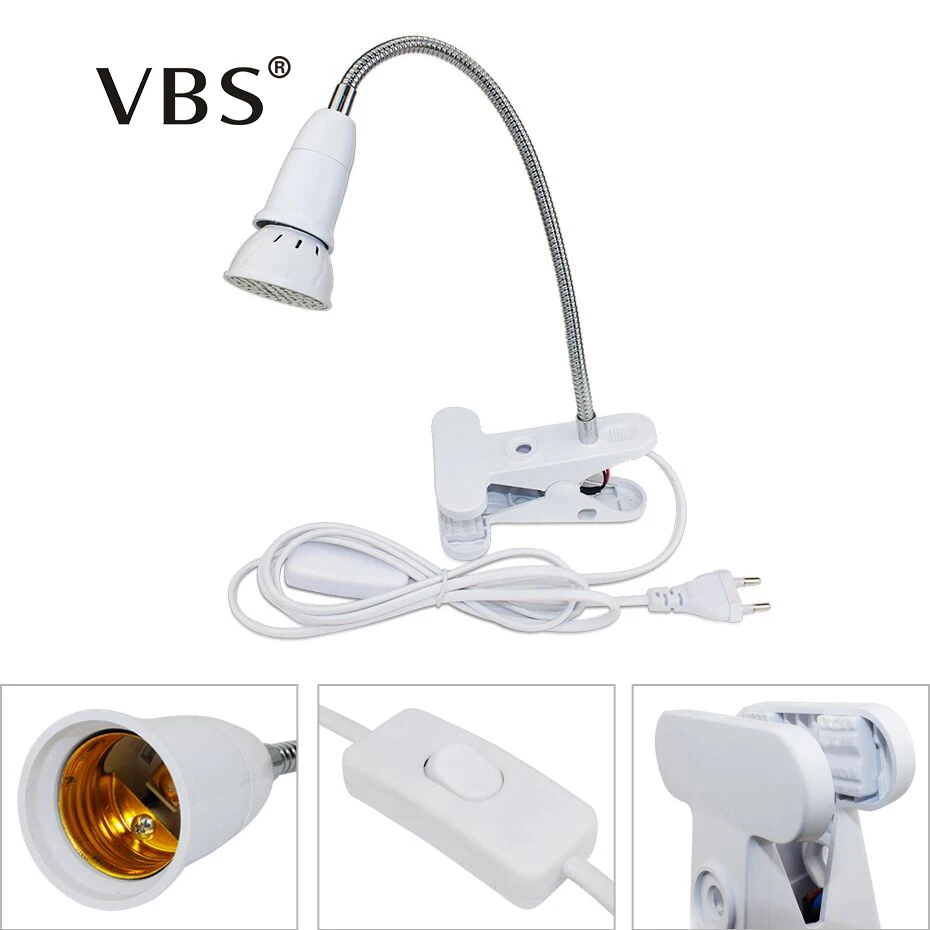 

360 Degrees Flexible Lamp Desk Holder Clip with EU/US Plug for Hydroponic LED Plant Vegetables Grow Lights LED Bulb LED Growth