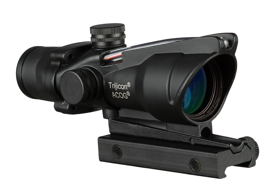 Trijicon ACOG 4X32 волокно источник красный с подсветкой прицел черный цвет тактический Охота прицел