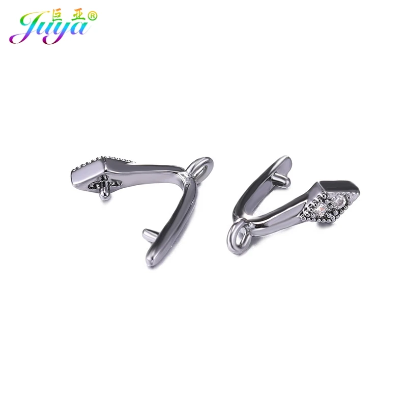 Metal Black Сделай Сам, серьги, ювелирное изделие, зажим, зажим, серьги, крючок, аксессуары для женщин, Стразы ручной работы, Агатовые серьги, ювелирное изготовление - Цвет: Metal Black