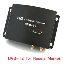 Высокая скорость HD Автомобильный ТВ-тюнер мобильный DVB-T T2 MPEG-4 цифровой ТВ приемник коробка двойные антенны для России Европейский