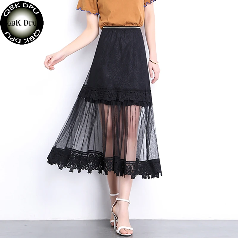 Aliexpress.com : Buy Women's Elegant Elastic Hollow Out Lace Skirt ...