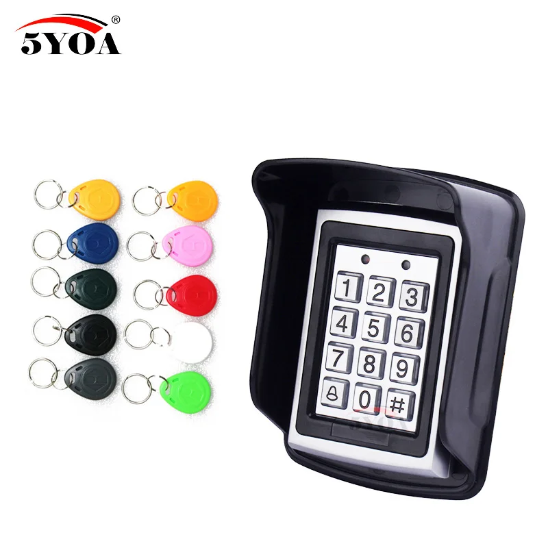 digital door lock Hot Sale Waterproof Metal Rfid Access Control Keypad With 1000 Users+ 10 Key Fobs For RFID Door Access Control System garage remote control Access Control Systems