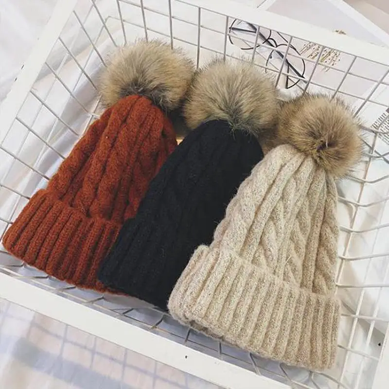 COKK, Женская кашемировая зимняя шапка, вязаная, Skullies Beanies, шапки для женщин, шерстяная шапка для девочек, Gorros, Корейская, искусственный мех, помпон, шапка