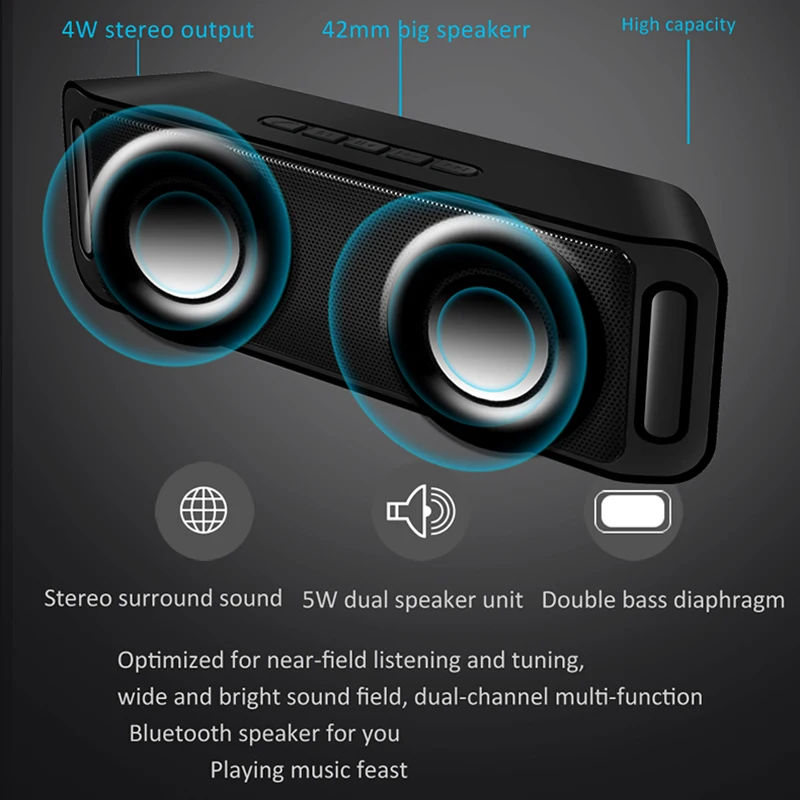 LIGE Портативный Bluetooth Динамик Беспроводной громкоговоритель звук Системы 10 W