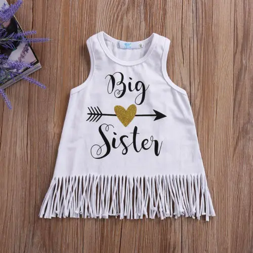 

Toddler Kids Baby Girls Dress Sleeveless Casual Tassels Vest Dress Clothes 0-4T