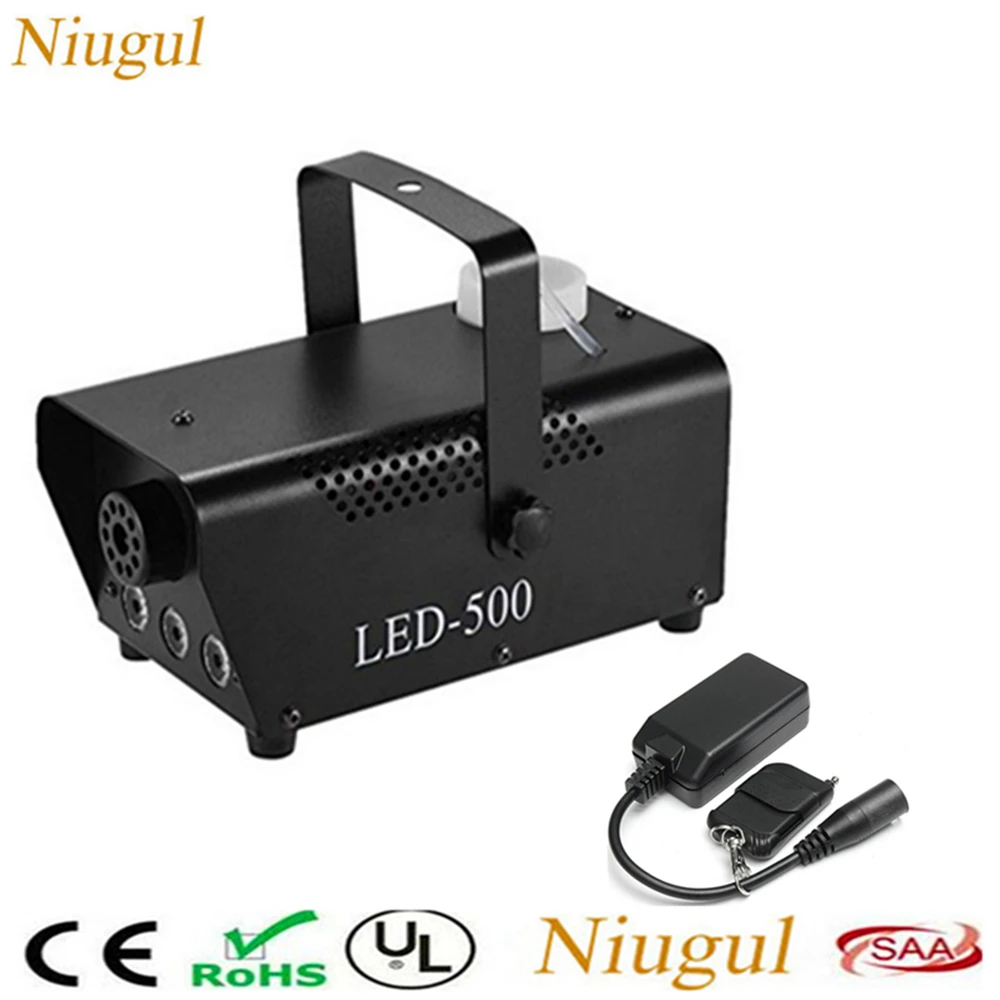 

Wireless Control 500W LED Smoke Machine ,Mini Fog Machine With 3X3W RGB LED Lights ,Stage Fogger LED Haze Machine Special Effect