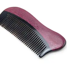 Натуральный фиолетовый Бык Рог ручной работы супер частые зубцы деревянные расчески без статического кармана борода для причесывания и укладки волос инструмент для женщин