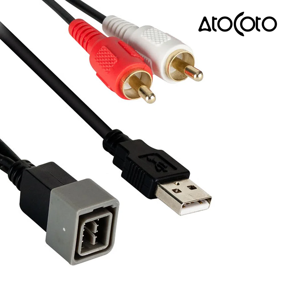 Автомобильный USB адаптер 2 RCA с удержанием 8 контактным интерфейсом и кабелем для