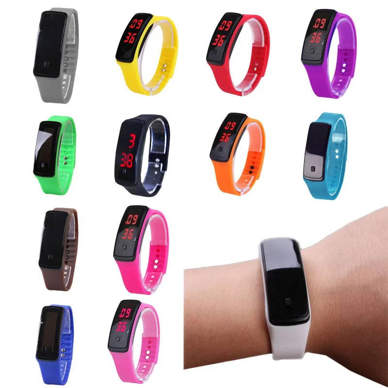 

Newly Fashion Sport LED Women Watches Candy Color Silicone Rubber Touchscreen Digital Watches Waterproof Bracelet Wrist Watch m9