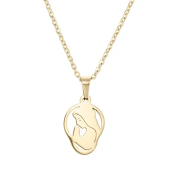 

Wholesale 10pc Blessing Madonna Maria Pendant Stainless Steel Necklace Chokers Statement Necklace For Women Girls Luck Gift