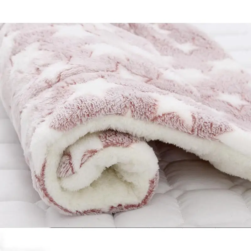 Мягкий фланелевый коврик для питомца, кровать для собаки, зимнее плотное теплое одеяло для кошки, собаки, щенка, спальный чехол, полотенце, подушка для маленьких, средних и больших собак - Цвет: G