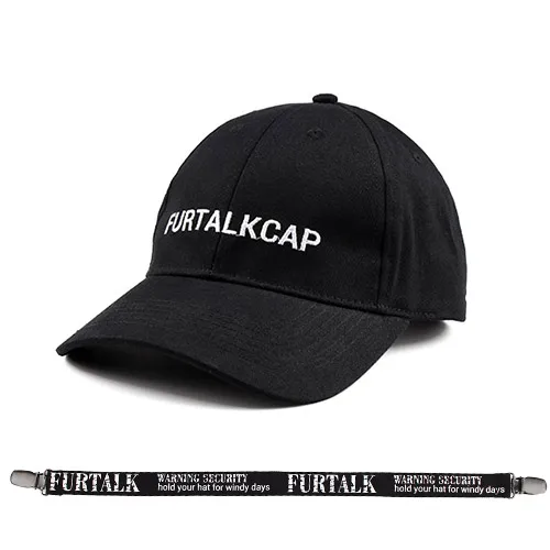 FURTALK моды шапки для женщин и мужчин бейсболка марка лето snapback Вышивка Хлопок Cap Регулируемая Хип-Хоп Шапки - Цвет: Черный