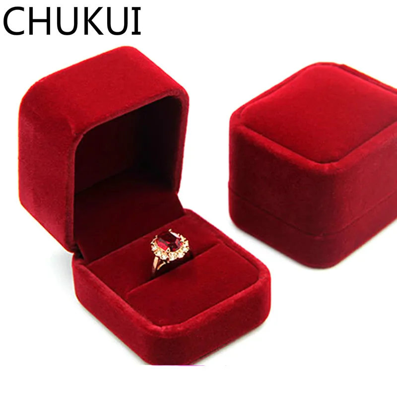 

CHKUI Jewelry Boxes Findings Accessories Fashion Jewellery Rings Earrings Storage Organizer Box Case Gift Red Blue Pink White