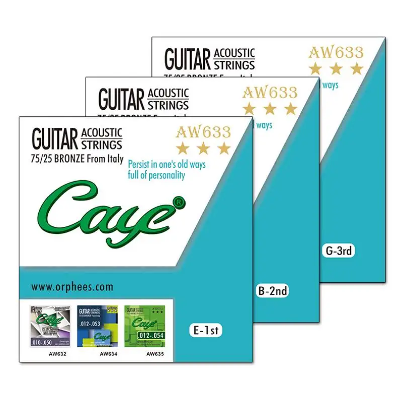 

10pcs Orphee Steel 1st 2nd Bronze 3rd 4th 5th 6th EBGDAE Single Acoustic Guitar Strings String