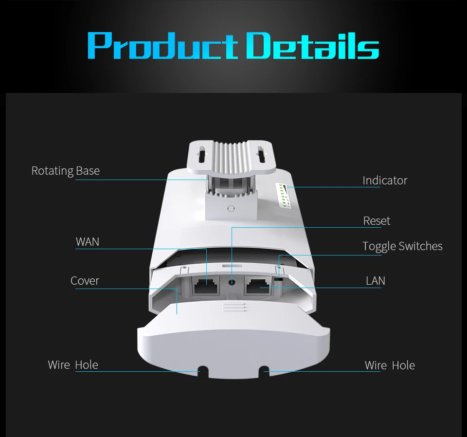 wifi network amplifier Pairs 3KM Long Range Access Points 5GHz Outdoor CPE Wireless WiFi Repeater Extender 300Mbps Outdoor AP Bridge Client Router outdoor signal booster wifi