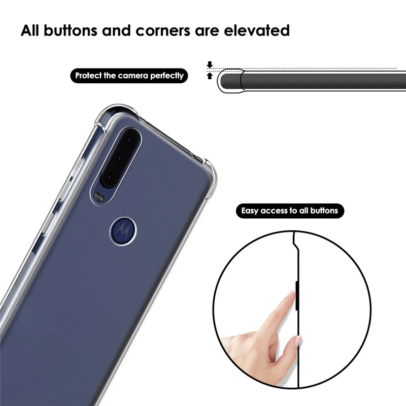 Для Motorola Moto One Macro Pro Zoom Vision Action E5 E6 E6S G5 G5s G6 G7 Plus power Play чехол с "воздушной подушкой" прозрачный противоударный чехол из ТПУ