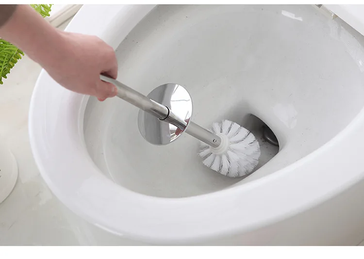Набор туалетной щетки из нержавеющей стали для ванной комнаты, набор для уборки унитаза для дома, отеля, ванной комнаты, пластиковый