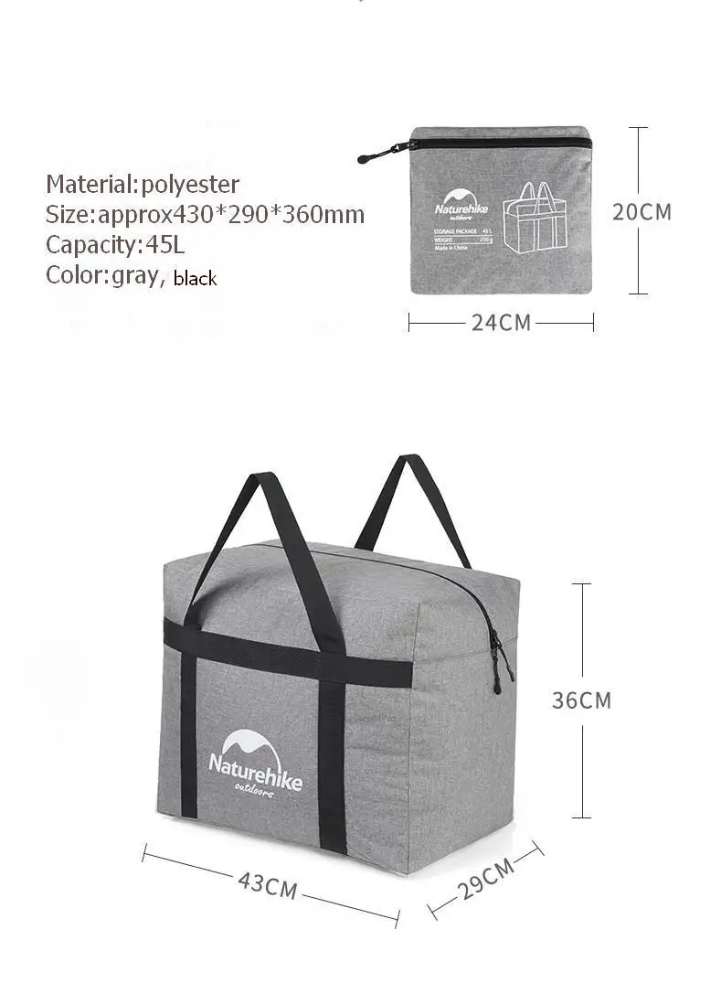 45L функциональные нейлоновые мешки на молнии упаковочная сумка-Органайзер складные большие мешки для сортировки белья оборудование дорожные аксессуары