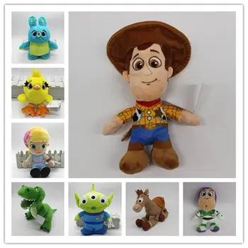 

1piece 20cm 2019 Toy Story 4 woody Buzz Lightyear Bullseye Alien Rex dinosaur Stuffed Super Soft Toys Children Brinquedos