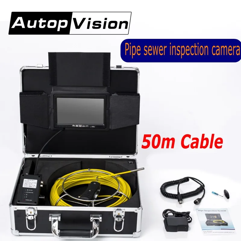 AP70 50m Cable Pipeline Endoscope Underwater Snake Camera 7" TFT LCD