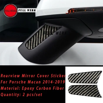 

2pcs/Set Car Exterior Side Rearview Mirror Cover Decoration Sticker Decal for Porsche Macan 14-19 Carbon Fiber Look Accessories