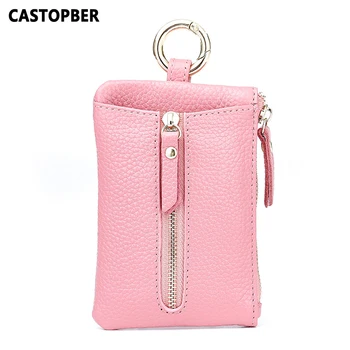 

Genuine Leather Multifuncional Key Wallet Cowhide Women's Key Case Changes Coin Purse Small Bag High Quality For Men Designer
