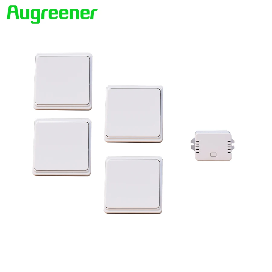 

Augreener Wireless Wall Switch 4 Transmitters + 1 receiver 70 M Working Range Remote Control Light Switch